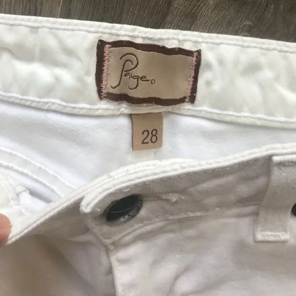 Paige White Fringed Denim Shorts - Picture 4 of 7